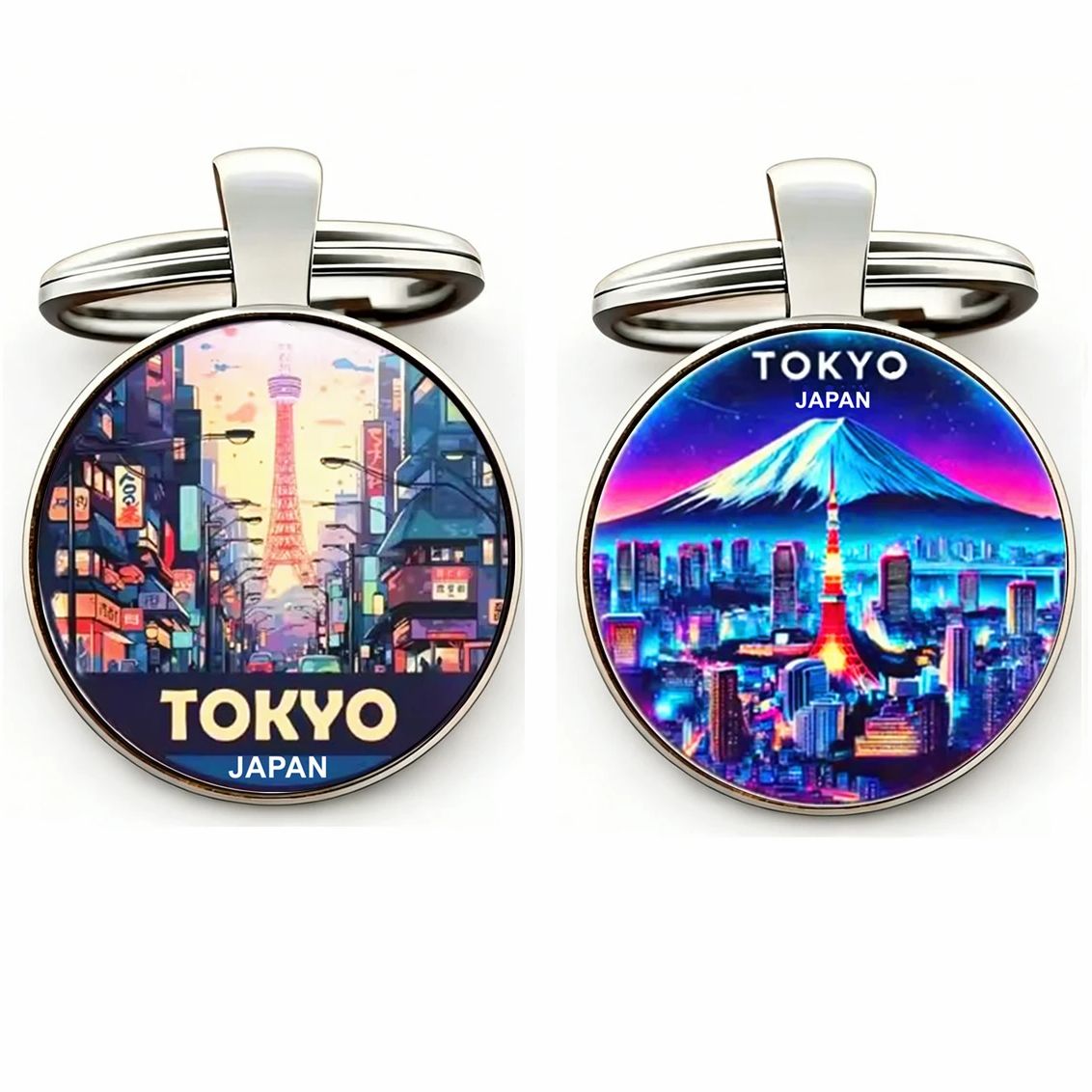 Car Accessories In Tokyo - 1pc Tokyo Keychain Tower Mount Fuji