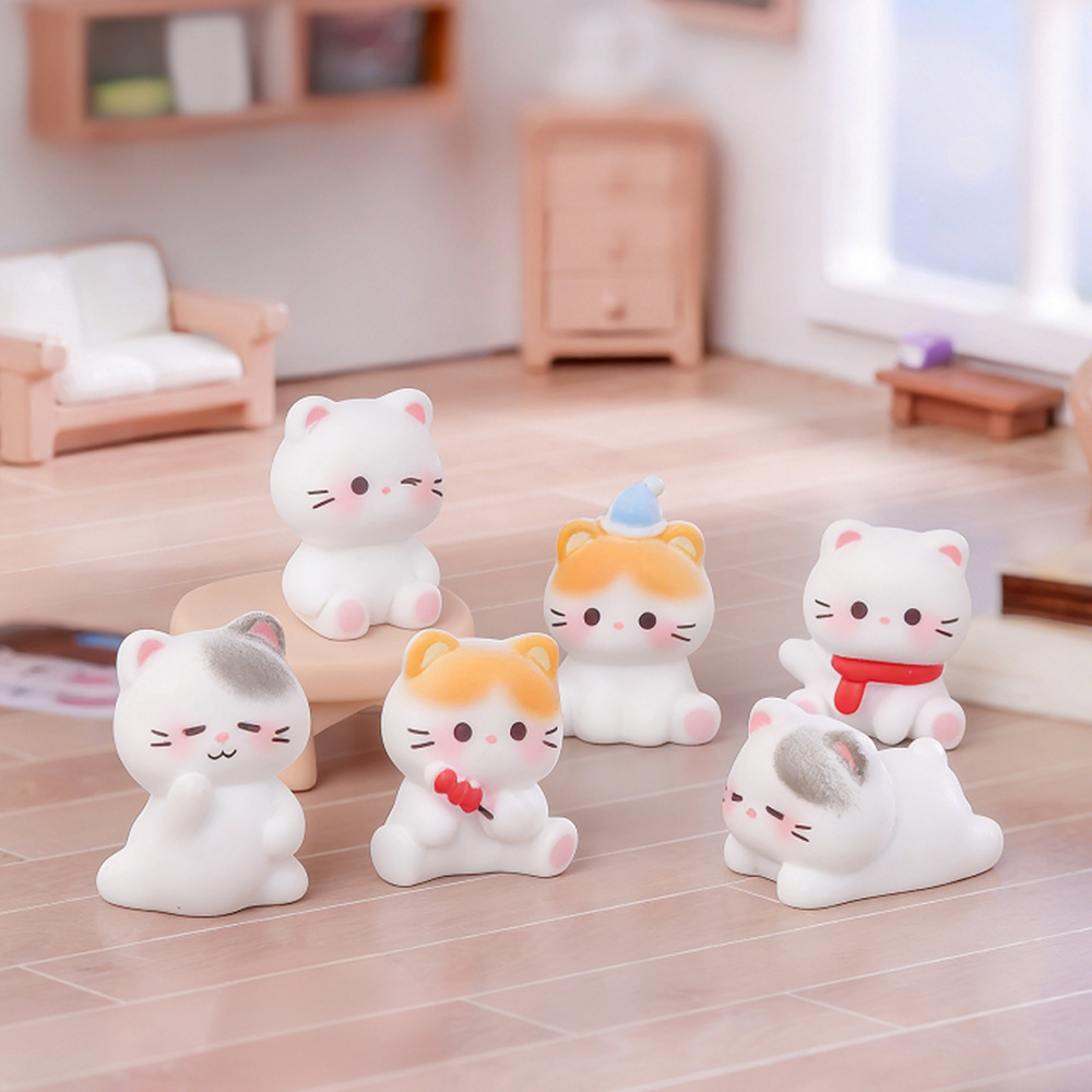 6pcs Cute Cat Resin Figurines  - огляд і ціна Car Accessories Walmart