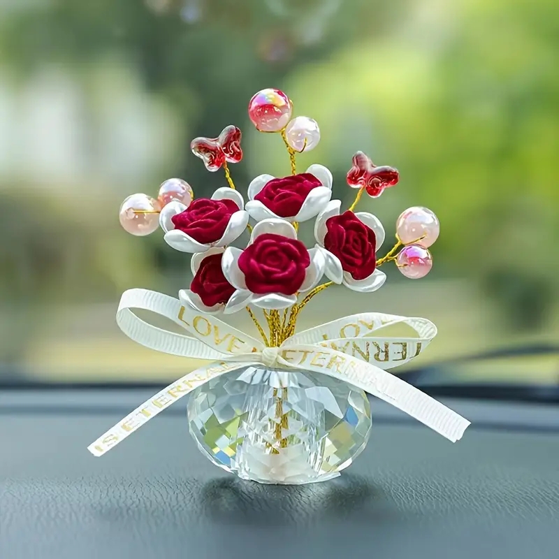 1PC Crystal Glass Rose Dashboa - огляд і ціна Car Accessories Walmart