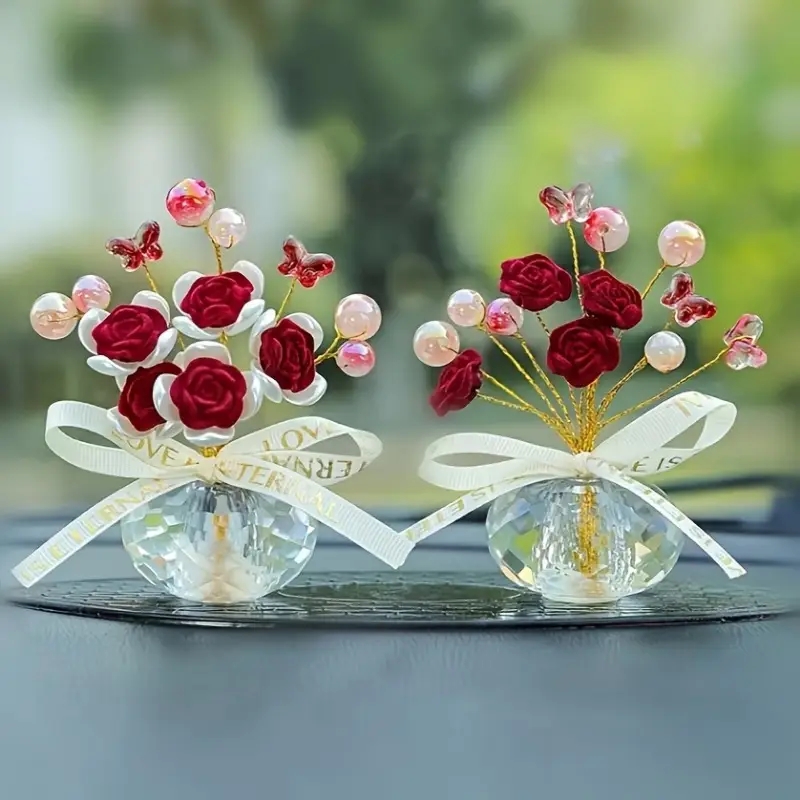 1PC Crystal Glass Rose Dashboa - огляд і ціна Car Accessories Walmart