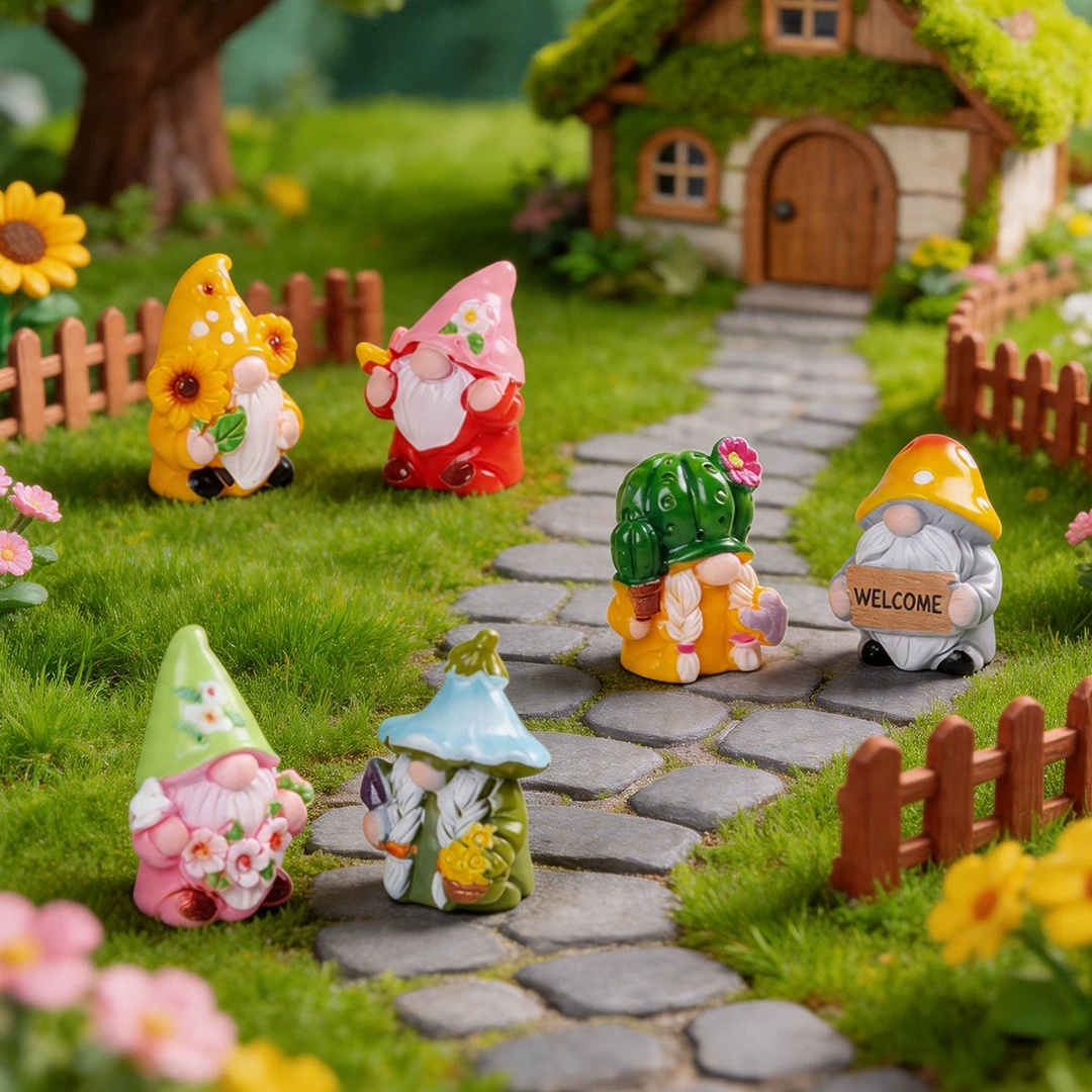Mini 6Pcs Gnome Figurines Resi - огляд і ціна Car Accessories Walmart
