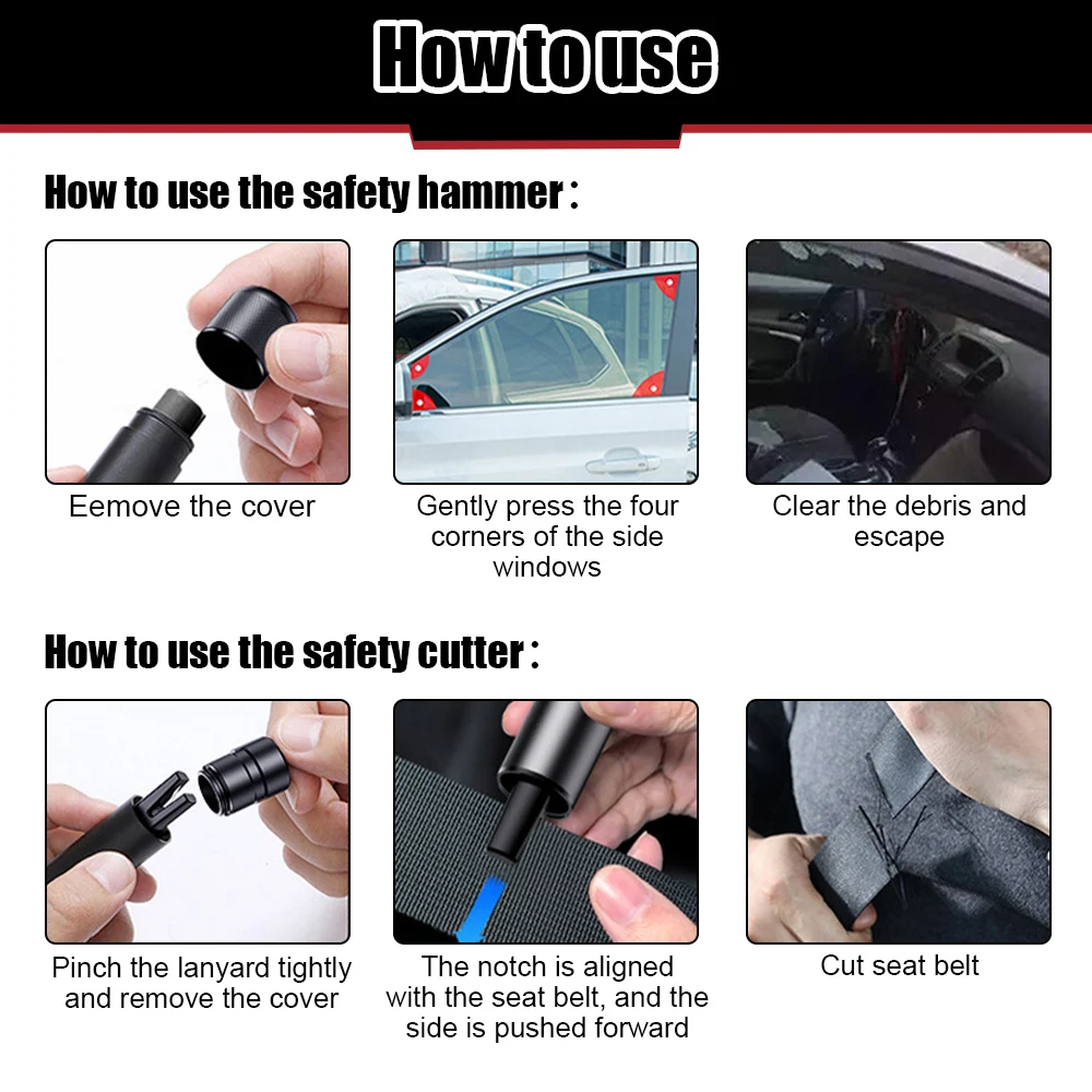 2 In 1 Car Safety Hammer Emerg - огляд і ціна Car Emergency Tool Kit